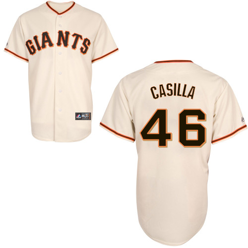 Santiago Casilla #46 Youth Baseball Jersey-San Francisco Giants Authentic Home White Cool Base MLB Jersey